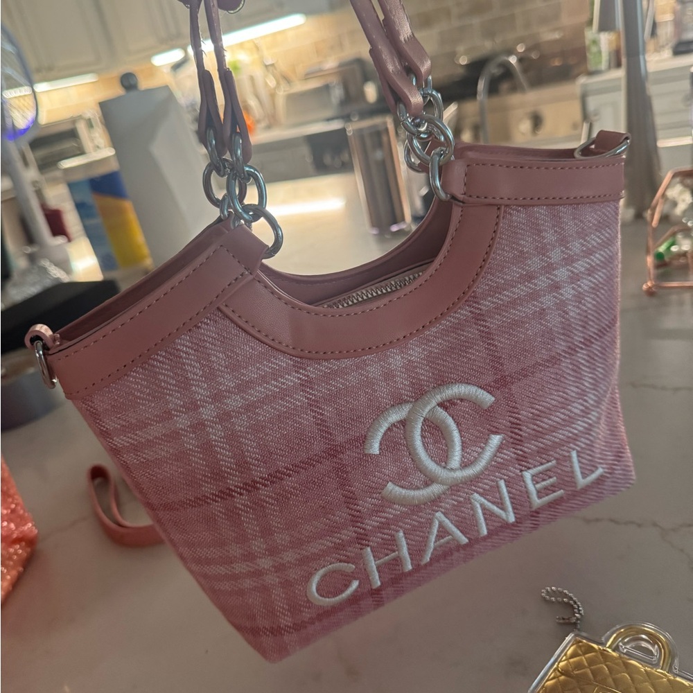 Pink Plaid Shoulder Bag